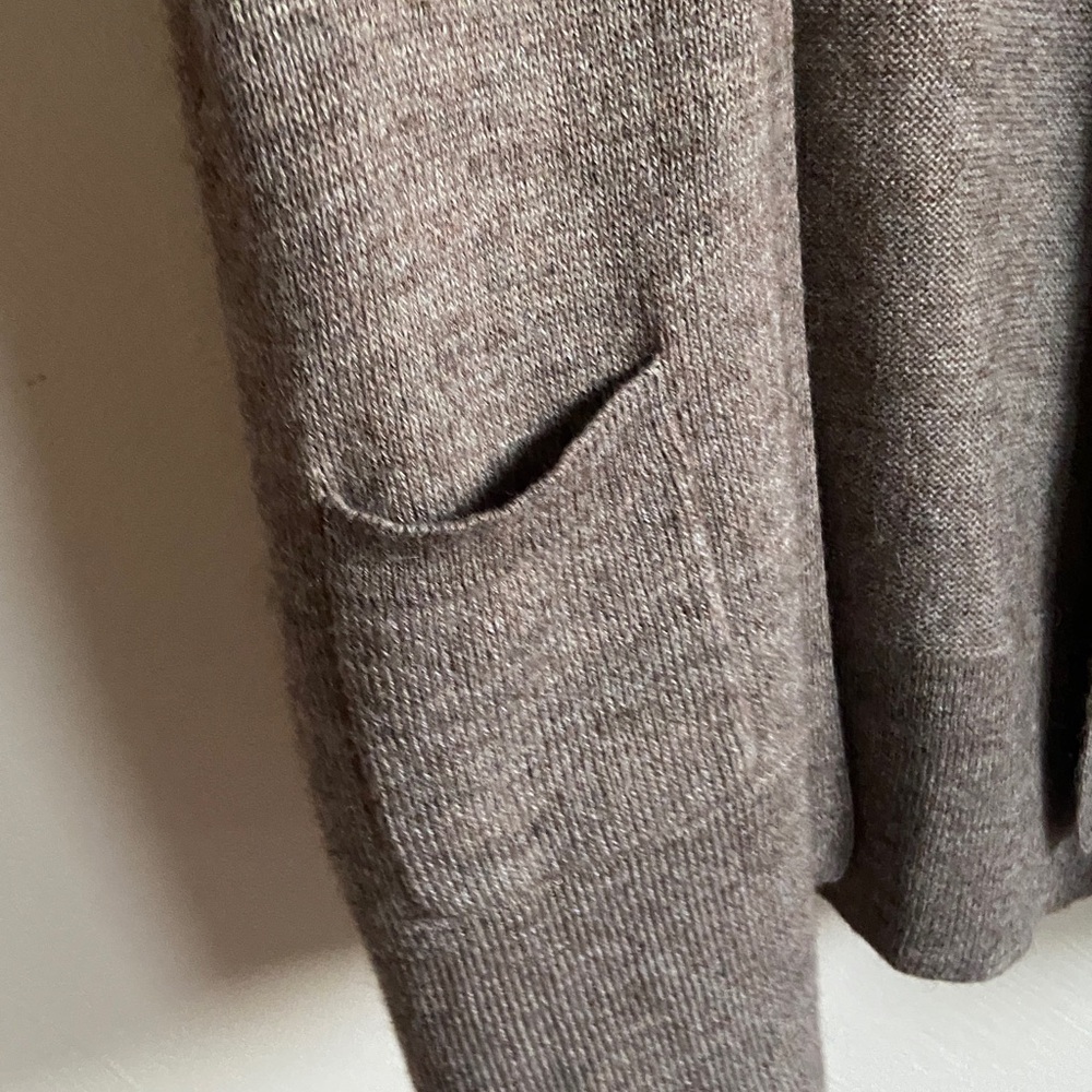 J.Crew alpaca wool collared  open-front brown/taupe cardigan sweater M - Picture 5 of 16